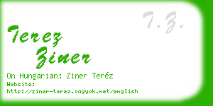 terez ziner business card